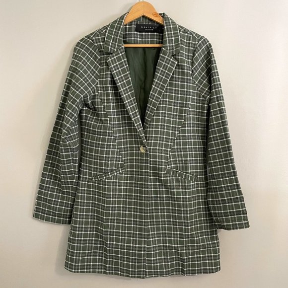 Green Plaid Blazer - Picture 1 of 2